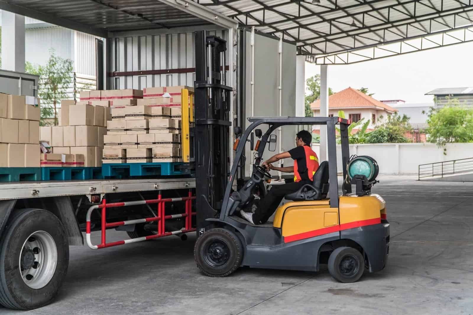 Forklift service in action on a Houston-area loading dock
