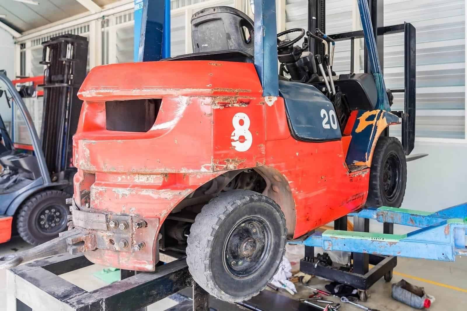 Forklift on a Houston warehouse loading dock