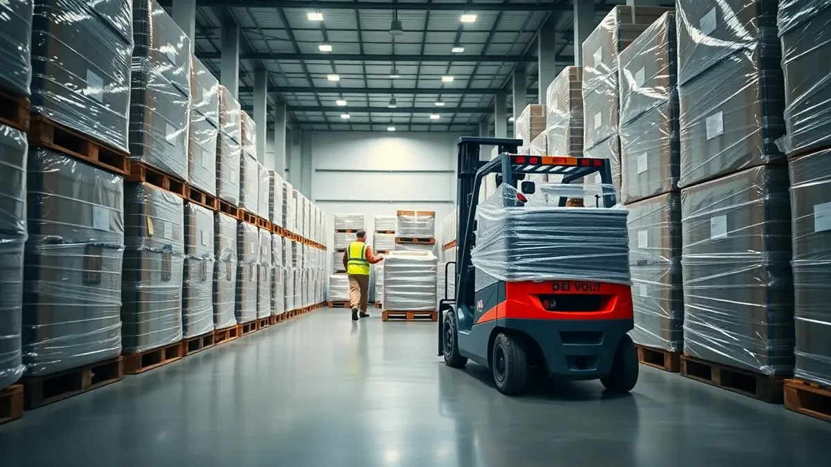 Forklift in a Houston distribution warehouse — Upright Forklift, Houston TX