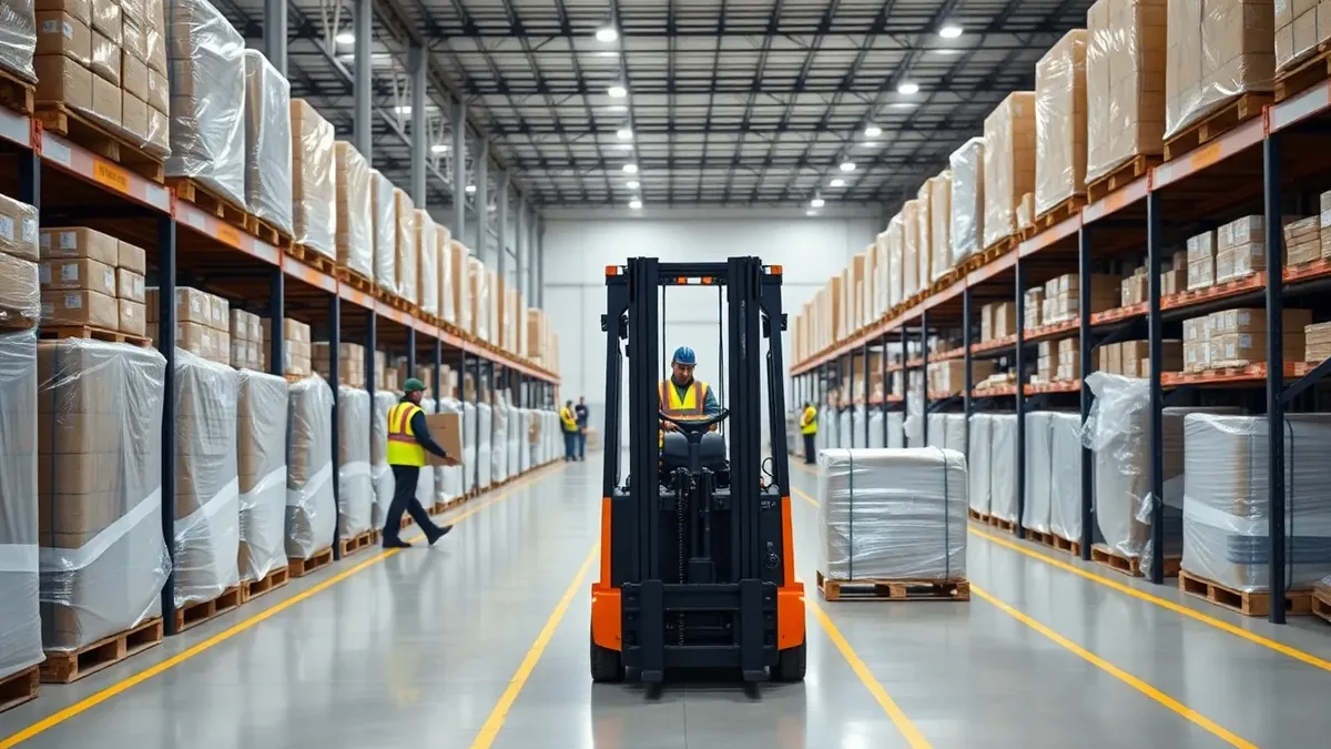 Forklift in a Houston distribution warehouse — Upright Forklift, Houston TX