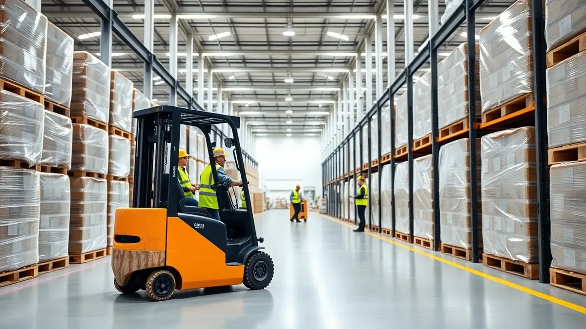 Forklift in a Houston distribution warehouse — Upright Forklift, Houston TX