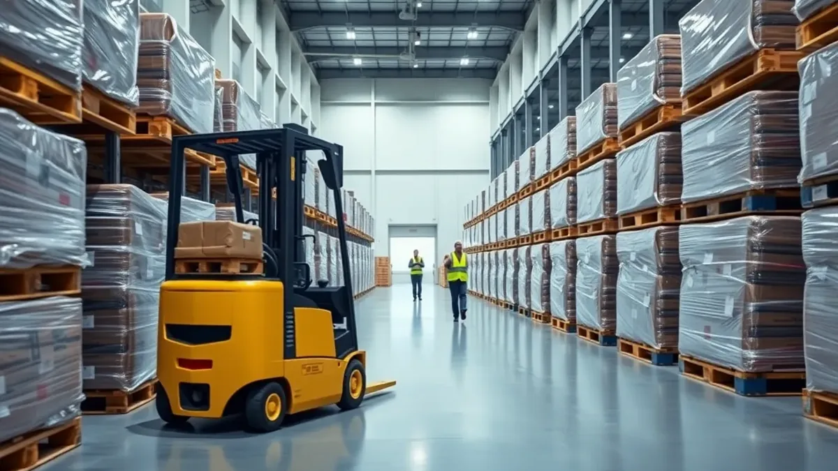 Forklift in a Houston distribution warehouse — Upright Forklift, Houston TX