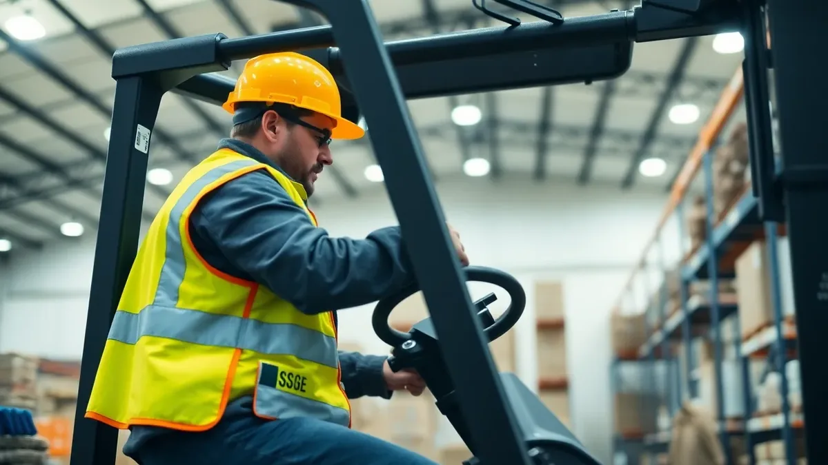 Operator running a reach truck forklift in a warehouse — Upright Forklift, Houston TX
