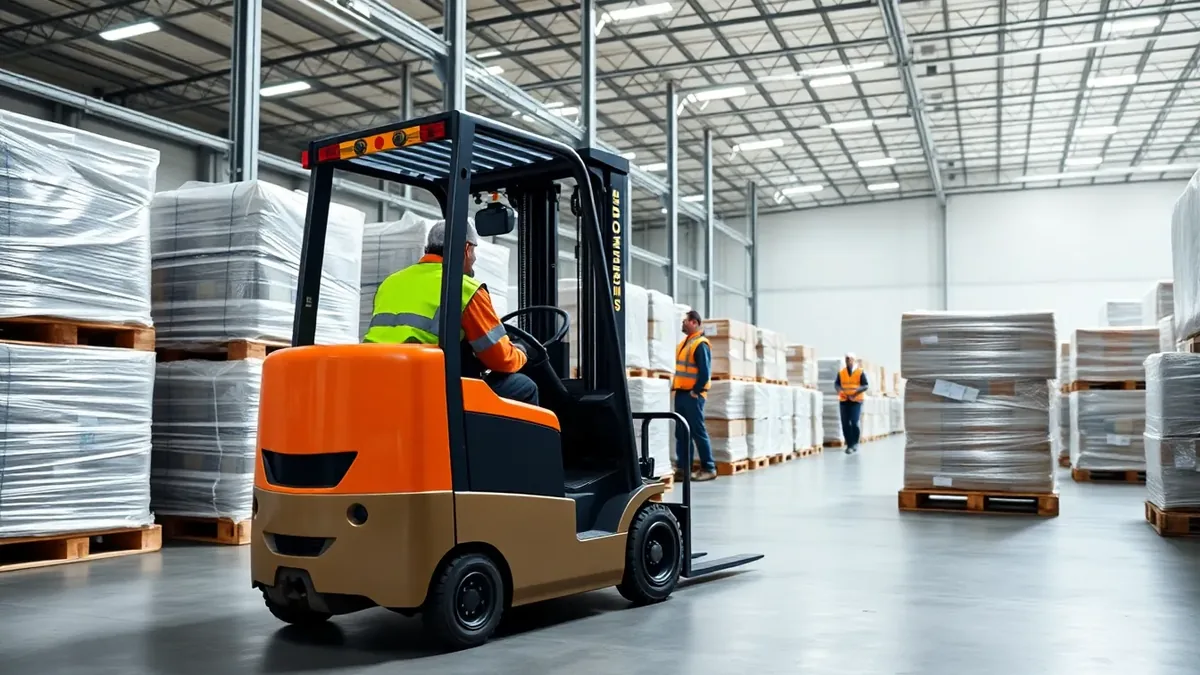 Forklift in a Houston distribution warehouse — Upright Forklift, Houston TX